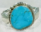 Reduced! Vintage Native American Navajo Turquoise Sterling Silver Cuff Bracelet — photo 3
