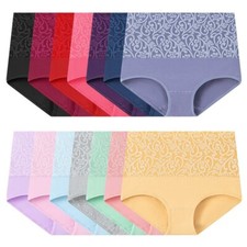 Women's High Waist Stretch Underwear-Full Coverage Seamless Tummy Control Briefs