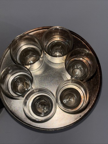 Art Deco VODKA CHILLER: Bicchieri da tiro a forma di pera piatto argento vintage appannati - Foto 4 di 10