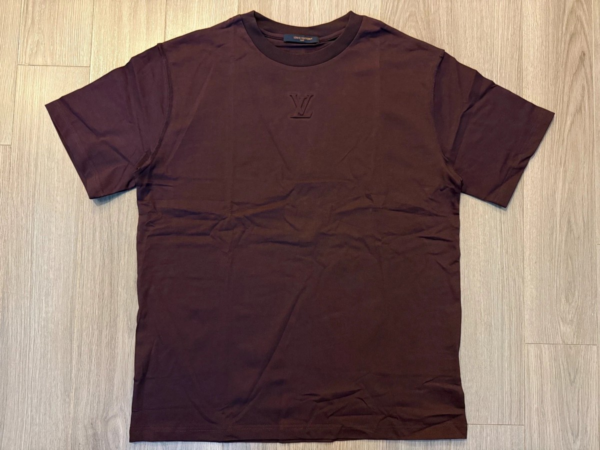 Louis Vuitton Embossed Tee Shirt burgundy sz L | eBay