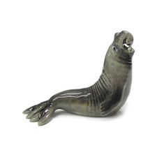 Northern Rose Seal - Elephant Seal Home Decor - Miniature Porcelain Figurine