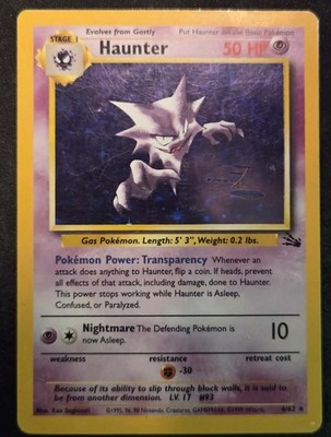 Pokemon Card Fossil Haunter 6/62 Rare Ink Smear Misprint Error