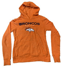 NFL Teens Apparel Girls Size m 7/9 Orange Denver Broncos Distressed Hoodie