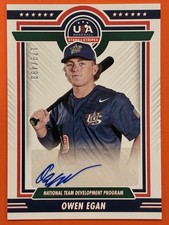 2022 Panini USA Baseball Stars & Stripes Owen Egan National Team Auto /499