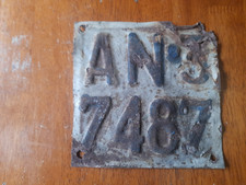 VECCHIA TARGA  DI MOTO; RADIATA DA COLLEZIONE, IN LAMIERA