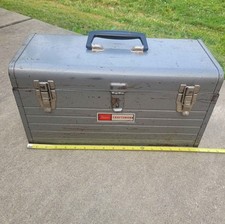 Vintage Sears Craftsman 6500 Made In USA Metal Tool Box With Tray 18"x9"x8"