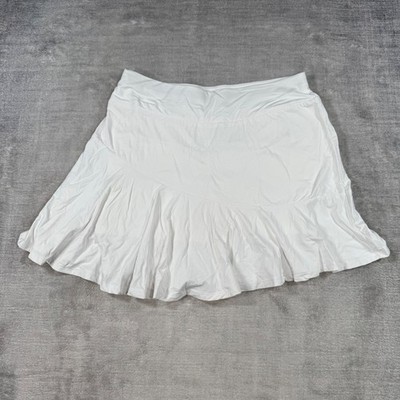 Fama Zee Skirt Women Large White Ruffle Athletic Tennis Golf HiTek4 Activewear