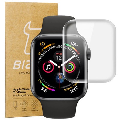 2x Hydrogel Folie für Smart Watch 41 mm Bizon Schutzfolie Displayschutzfolie