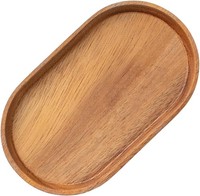 Vandroop Mini Tablett Holz Kleines Serviertablett, Oval Deko Tablett 20X12Cm,