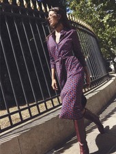 Boden Marcia Jersey Midi Shirt Dress Womens Size 20/22R L/S Belted Colorful