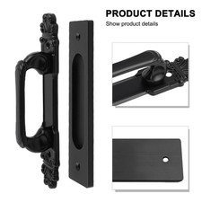 Matte Black Hardware Set Sliding Barn Door Pull and Flush Handle
