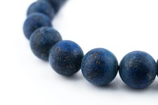 Matte Round Lapis Lazuli Beads 10mm Blue Gemstone 15.5 Inch Strand