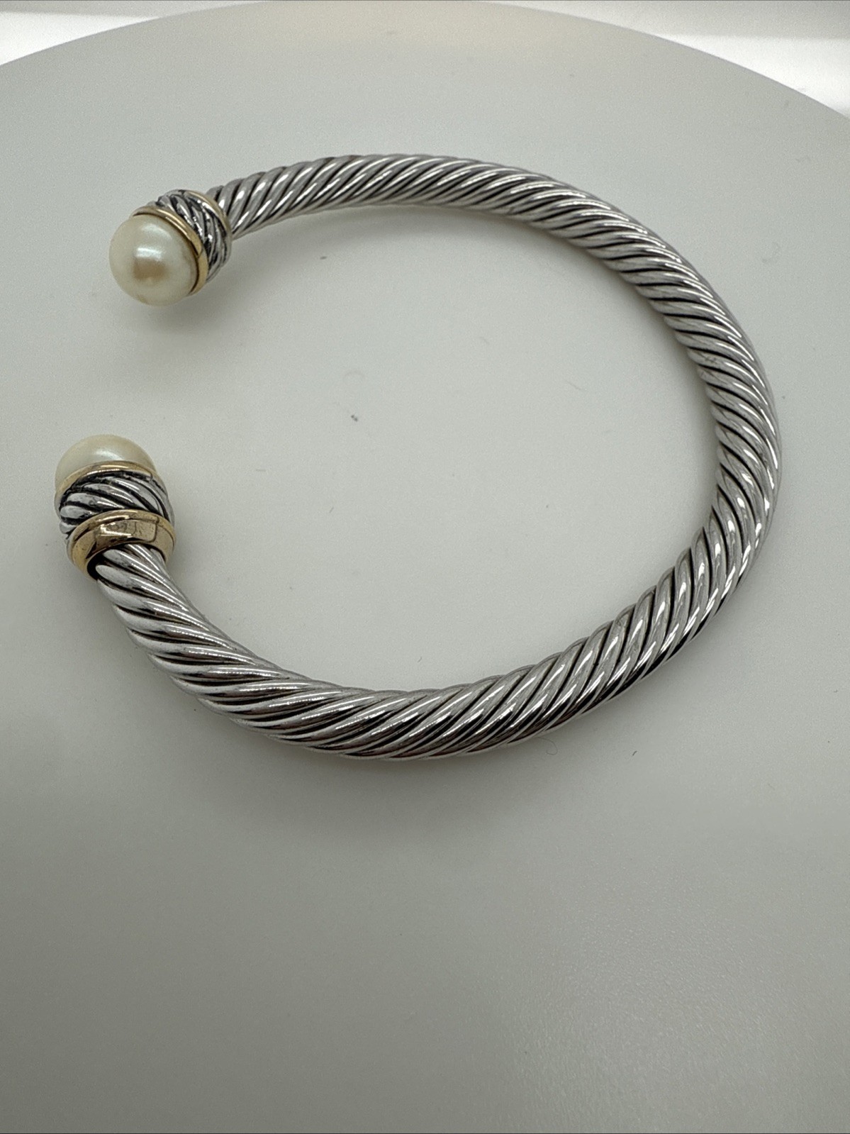 Twisted Cable Cuff Open Bangle Bracelet Silver To… - image 3