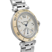 CARTIER Pasha De Cartier 38Mm W31012H3 Silver Men's Used Watch #31010 3