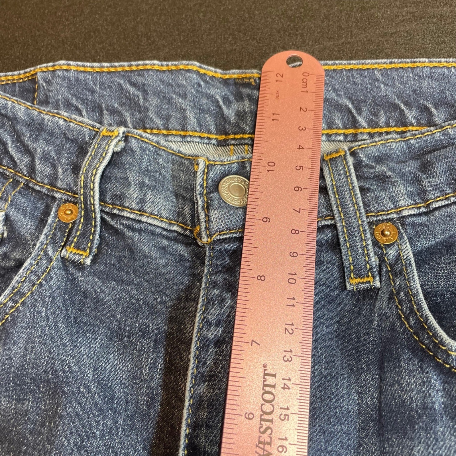 Levi's 502 Jeans Mens Size 34x30 Dark Wash Regular Taper Fit Whiskered Faded thumbnail 10