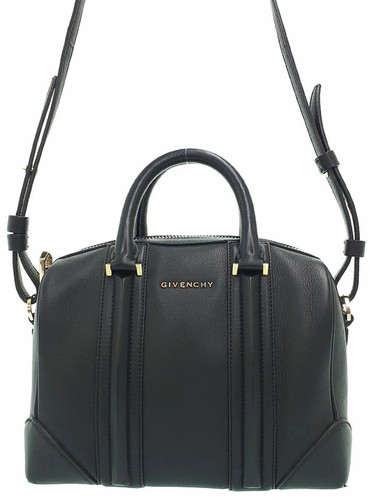 Givenchy 2-Way Leather Black Shoulder Bag Women's #TB925