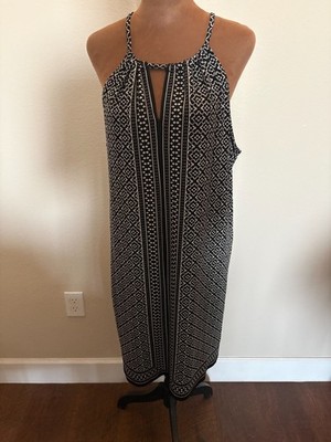 Black and White Max Studio Halter Dress Size L