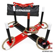 Ring Toss Game for Kids - Indoor  Outdoor Game for Family and black red