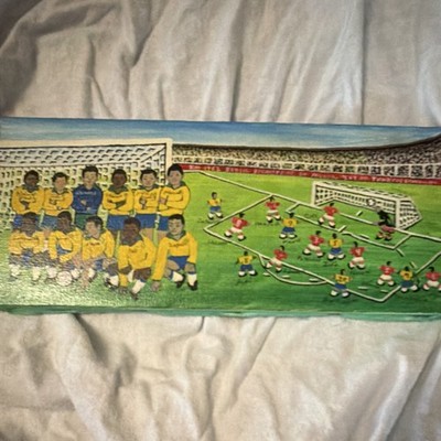Brazilian World cup championship team hand painted Lopes DeFaria signed 