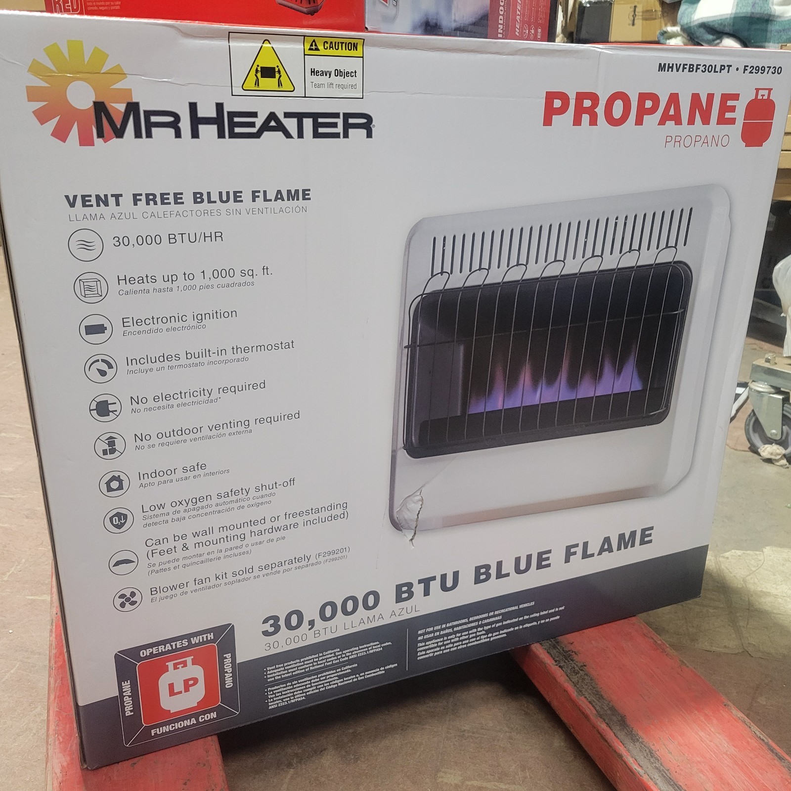Mhvfbf30lpt 30000btu Vent Free Blue Flame Heater