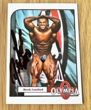 DEREK LUNSFORD SIGNED 2021 MR OLYMPIA CARD RACC TRUSTED BODYBUILDER CHAMPION B