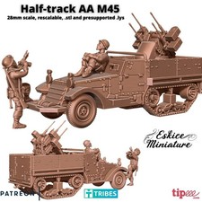 Eskice Miniatures WW2 US M45AA Anti Aircraft Half-Track Bolt Action 15 20 28mm