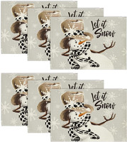 Schneemann Schneeflocke Lass Es Schneien Weihnachten Platzsets 6Er Set, 30X45Cm