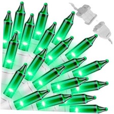 Green St Patrick's Day Decorations Lights, 100 Count 19.6 Green-White Wire