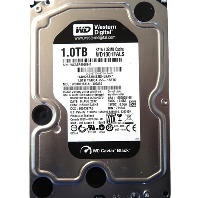 WD WD1001FALS-403AA0 32MB 3Gb/s 7200rpm 655-1567D Thailand 3.5'' 1000gb Sata HDD