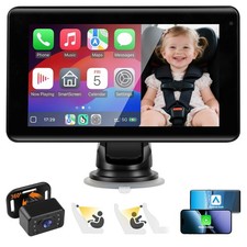 Baby Car Camera with 7" Wireless CarPlay Screen -Supports Apple CarPlay And...