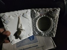 God's Blessing Ceramic Baby Picture Frame White Religious Unisex