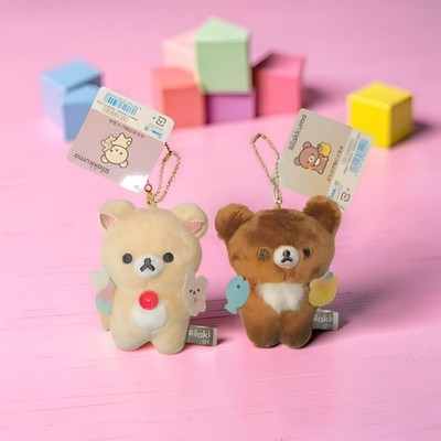 San-X Korilakkuma & Chairoikoguma Plüschtier Schlüsselanhänger Konvolut Kawaii Japan neu mit Etikett