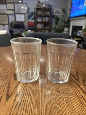 Luminarc 10 Panel Working Heavy Glass Tumbler 5.3” 18oz France Vintage Set Of 2