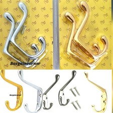 Hanging Hook 2 Hook With Screws Double-Ended Coat Hooks Durable Door Wall Hooks.
