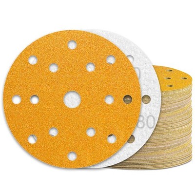 Schleifpapier 150mm 60 Stück Klett Körnung 80 15 Loch für Exzenterschleifer