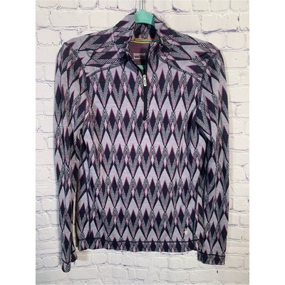 Smartwool Women Merino 250 Base Layer Top Geometric Diamond Pattern Sz L Outdoor