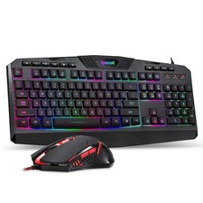 Rainbow Backlit Gaming Keyboard Ergonomic Wrist Rest Programmable
