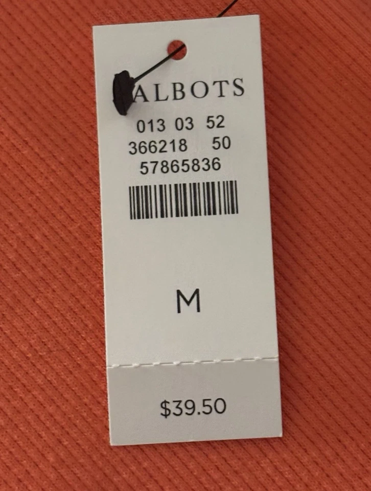 Camiseta sin mangas Talbots para mujer talla M naranja mezcla de algodón acanalada cuello redondo nueva con etiquetas Foto 3 de 4