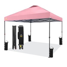 Crown Shades 10 x 10 Foot Instant Canopy Tent, Portable Shelter, Pink Used 
