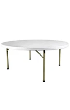 60" (5 Foot)  Round Heavy Duty Plastic Folding Table by Chivari
