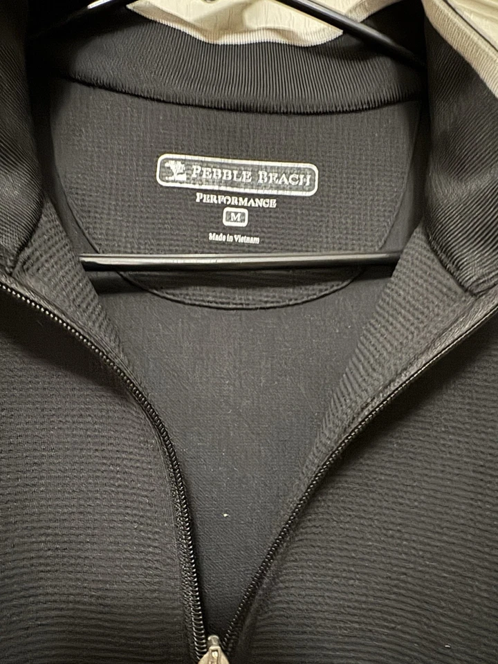 Pebble Beach Mens Sleeveless Black 1/4 Zip Golf Sweater Vest NWOT - Medium - Image 2 of 2