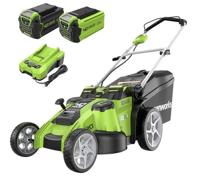#ad Greenworks 40V 20quot; Twin Blade Mower Dual Battery Port w 2 Batteries 4Ah2Ah $199.99
