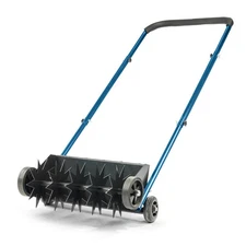 19in Push Spike Aerator, Heavy Duty Rolling Lawn Aerator, Rotary Spike Lawn