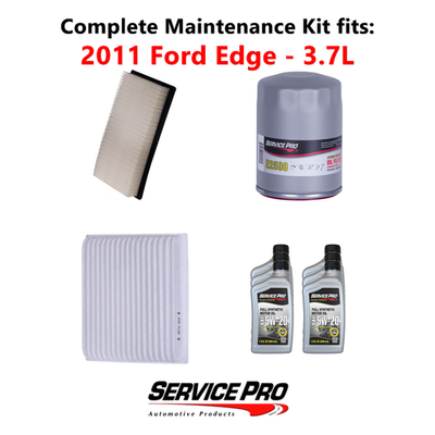 2011 Ford Edge 3.7L Complete Air, Oil & Cabin Filter Kit (5W-20
