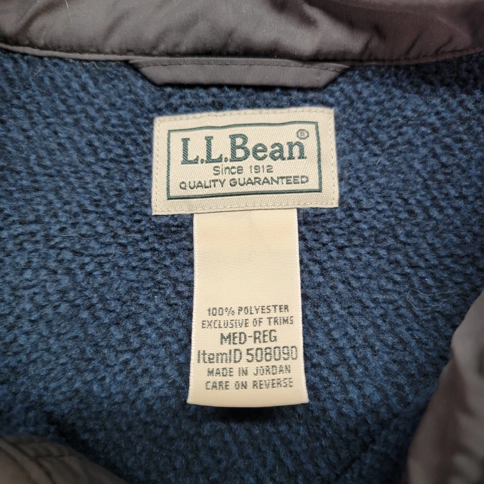 Sobrecamisa LL Bean para hombre azul medio Allagash polar chaqueta codo parche a presión Foto 4 de 4