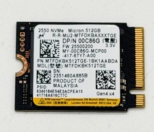 512GB MICRON MTFDKBK512TGE 2230 NVME PCIE 4X4 SSD LAPTOP TESTED 90% HEALTH