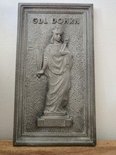 Buderus Kunstguss Plakette Heilige Apollonia Gusseisen Relief 2,2kg Zahnarzt