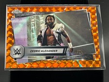 2025 Topps WWE Chrome Orange Geometric Cedric Alexander 8/25 Card