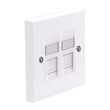 Ethernet Double Socket RJ45 Network Wall Plate 2 Port with Keystone Jack