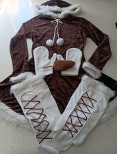 Women's Eskimo halloween costume size M 6-8 set dress, gloves, booties, popsicle